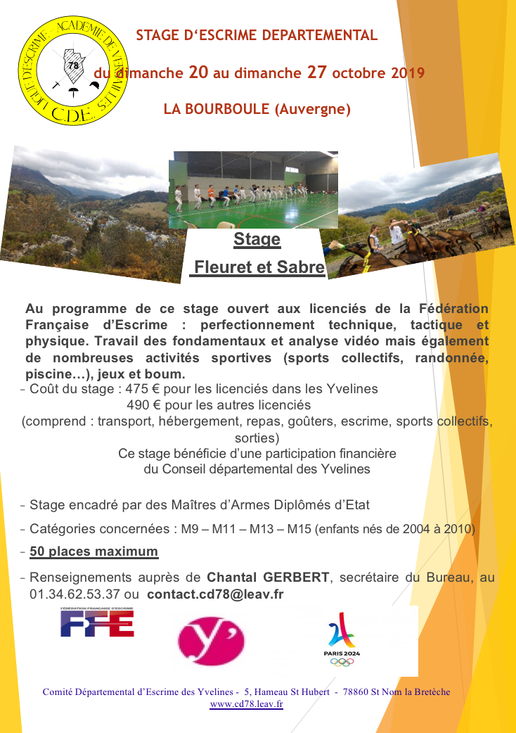 Flyer stage bourboule 2019